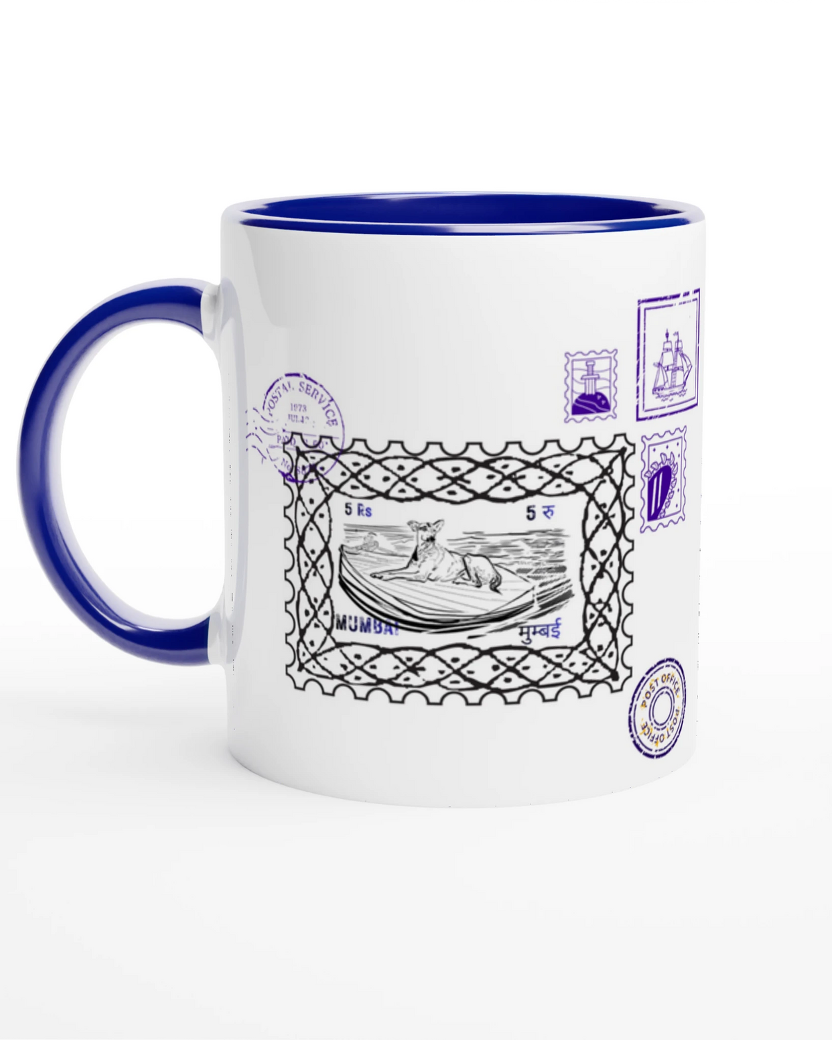 Mumbai Post 11Oz Color Filled Ceramic Mug.