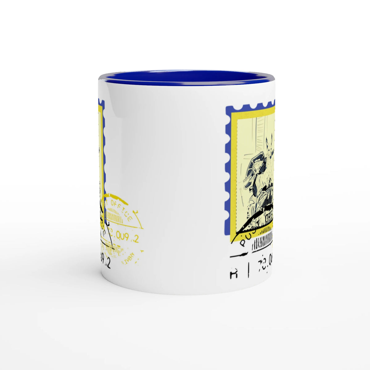 Scooter Post 11Oz Color Filled Ceramic Mug.